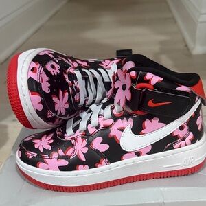 Nike Air Force 1 Mid Easyon SE Kids Sneakers - Black and Pink
